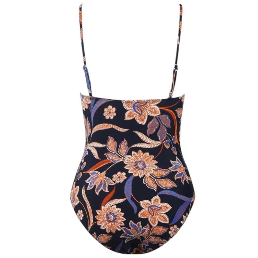 Cupshe Floral One Piece Swimsuit - Black and Orange - Picture 5 of 10